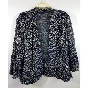 Jessica Howard Lace formal jacket bell sleeves Dark Navy Blue Size 20W